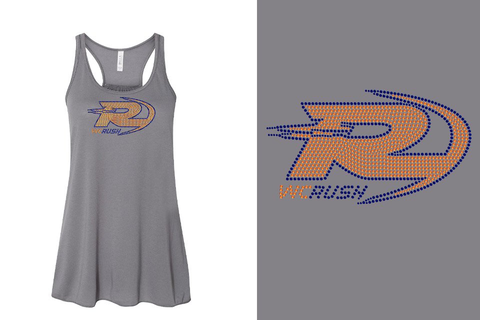 Rhinestones WC Rush Youth Flowy Racerback Tank